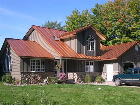 copper metal roof on brick house|brick house metal roof pictures.